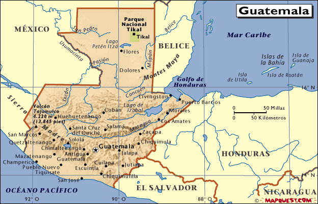 Mapa de Guatemala